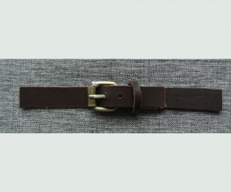 Leather Fastening Dark Brown with Antique Brass Buckle - 2cm
